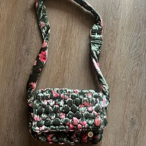Anthropologie Floral Quilted Crossbody Bag